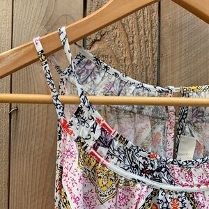 Loft Plus sleevlees tie belt floral dress NWT